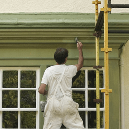 Painter and decorator working.