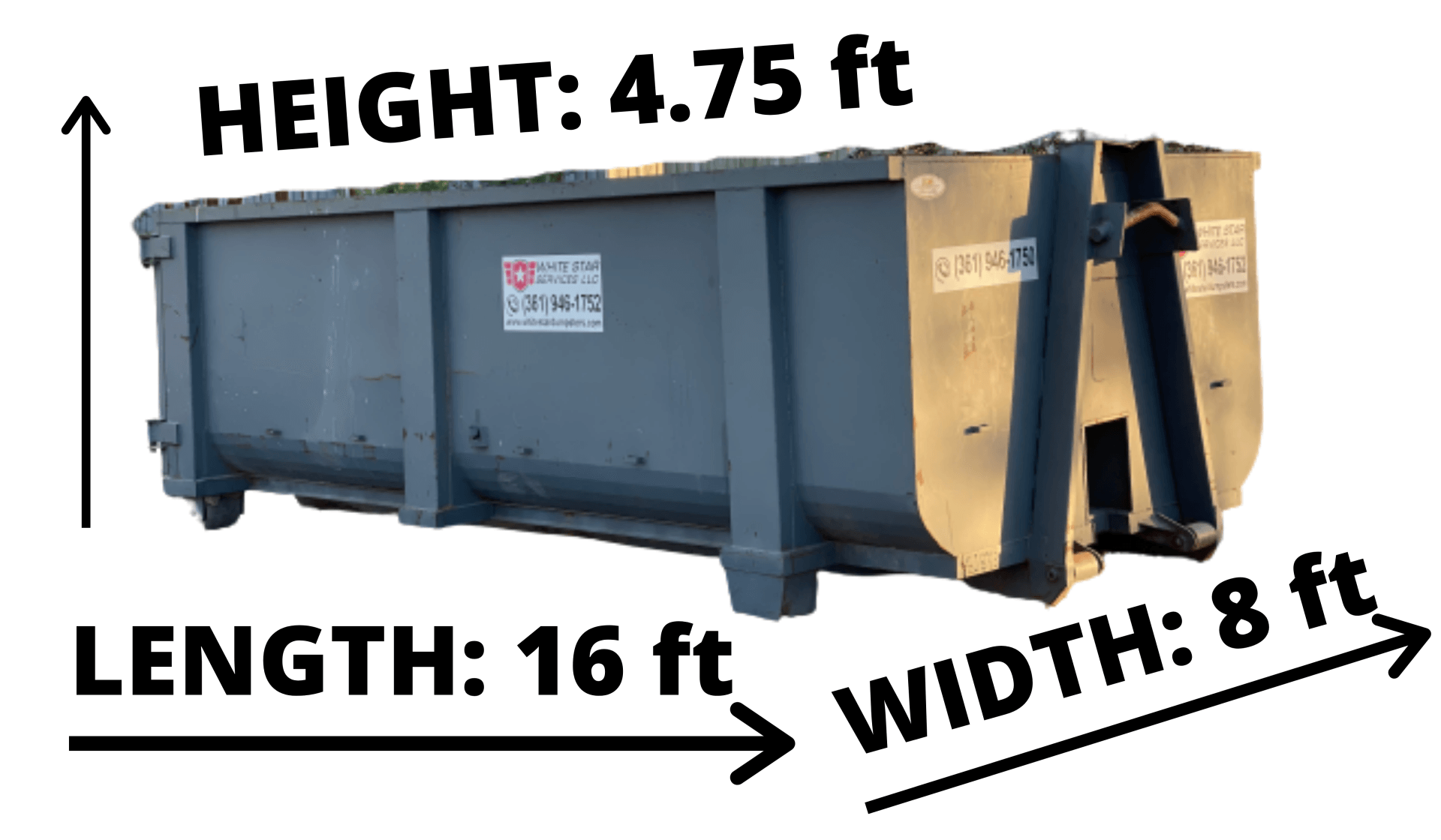Twenty Cubic Yard Dumpster — Corpus Christi, TX — White Star Services LLC Twenty Cubic Yard Dumpster — Corpus Christi, TX — White Star Services LLC