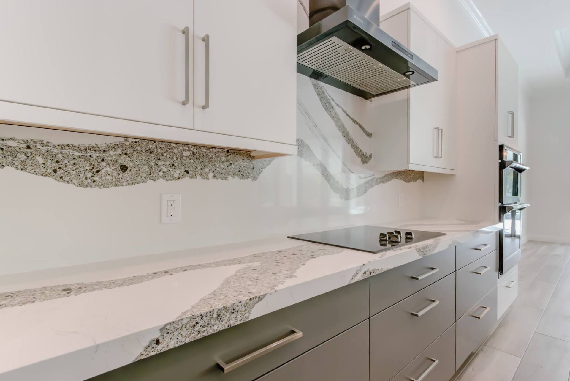 White Quartz Kitchen with Ventilation — Fort Myers, FL — Absolute Granite Inc.