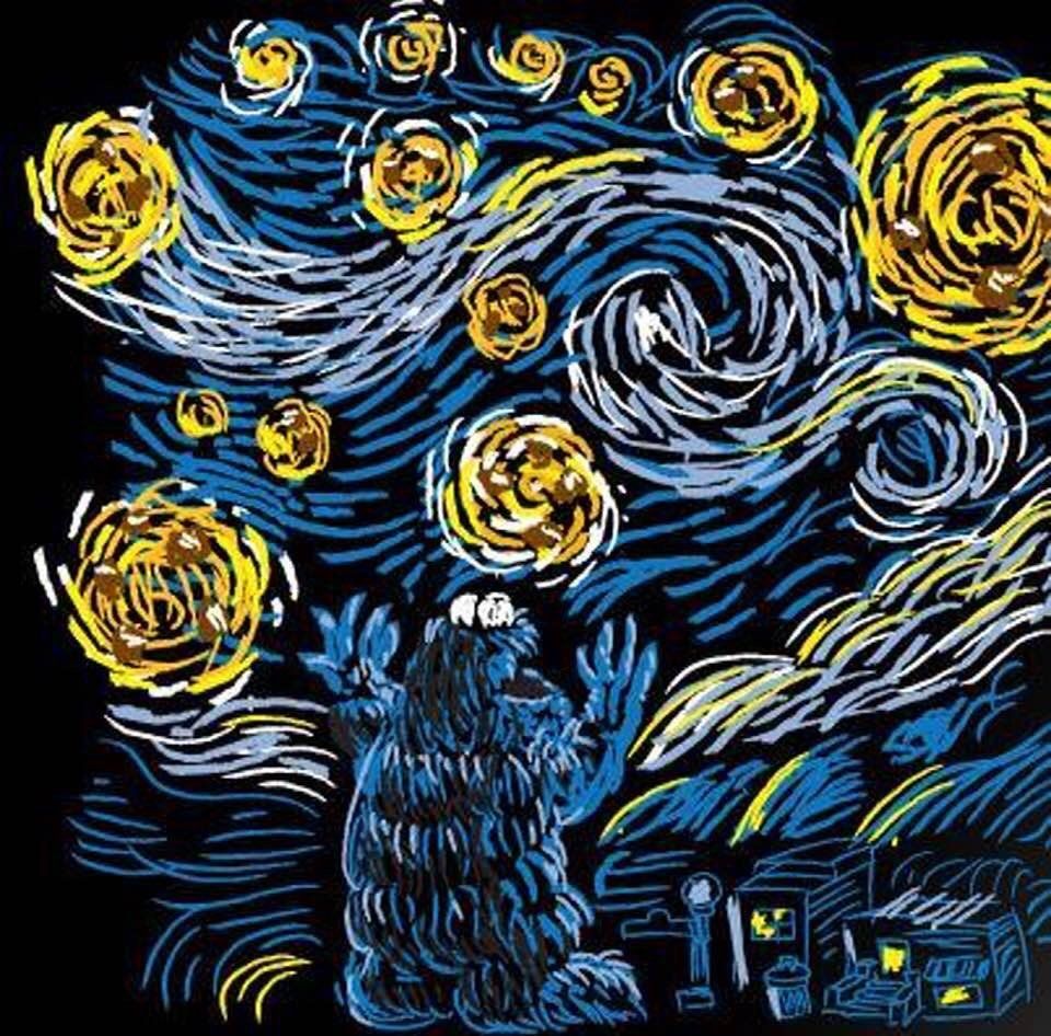 Cookie Monster Starry Night