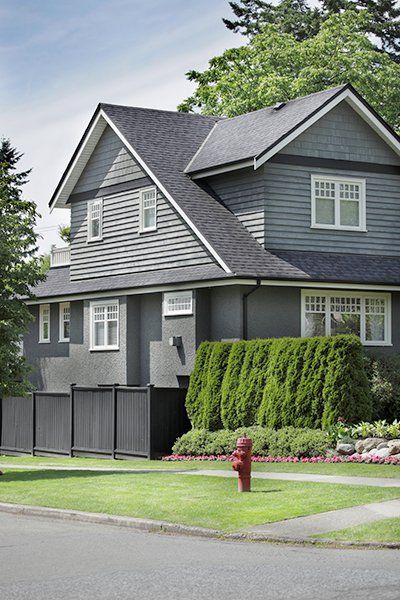 An image of a grey house.