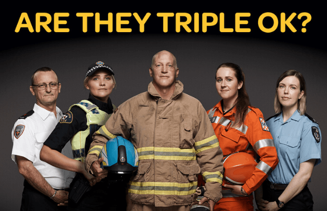 group of emergency services workers