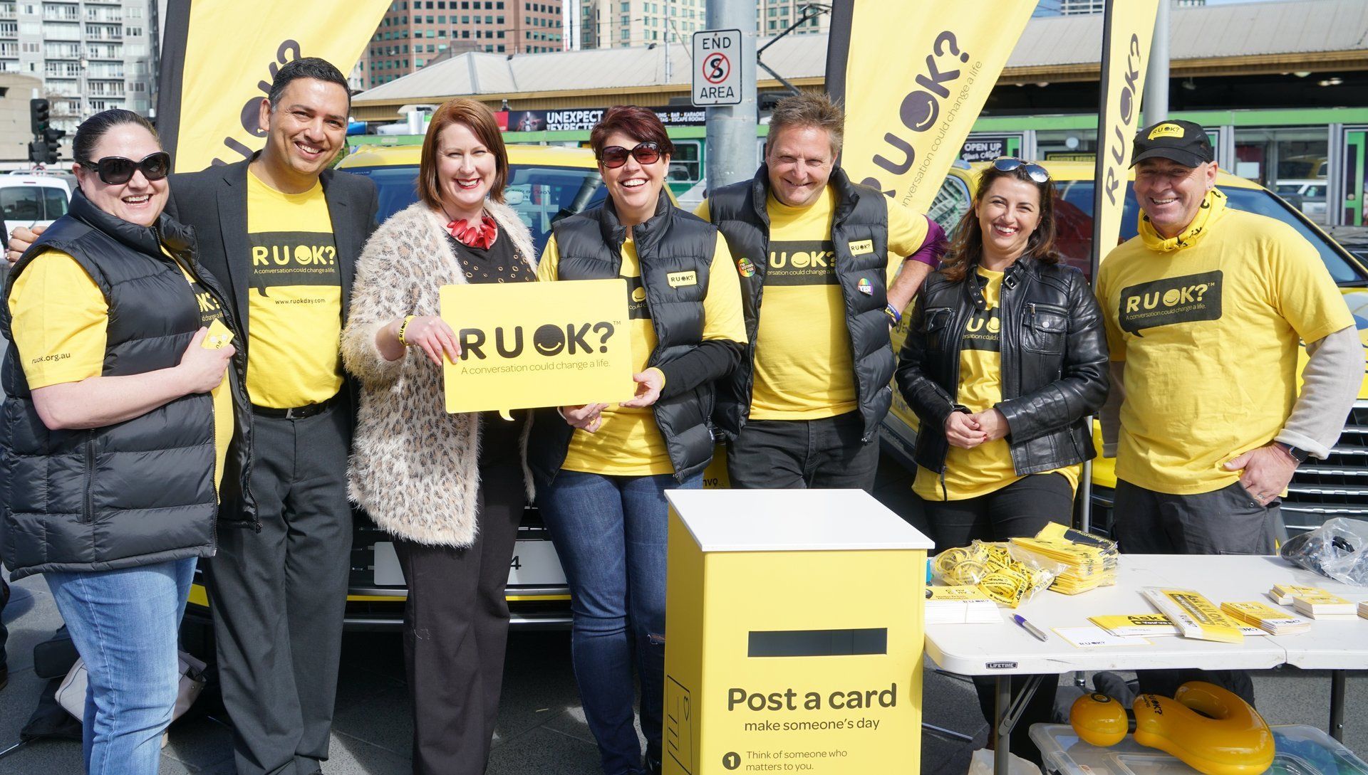 Group of people at outdoor R U OK? Day event