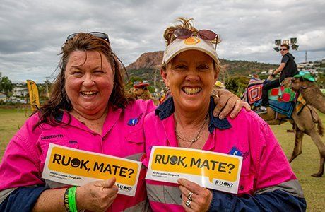 Two women having fun at an R U OK?Day event
