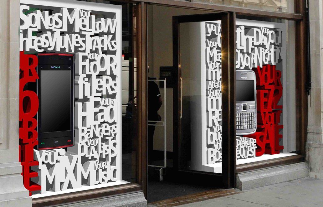 Foam lettering window display