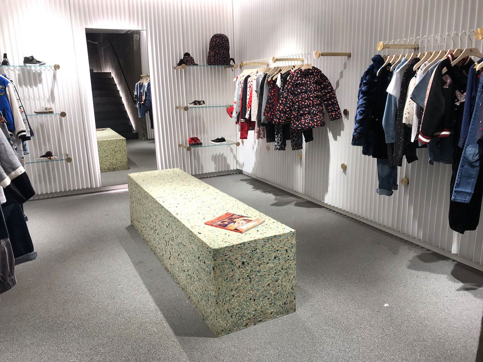 The recycled bench at Stella McCartney