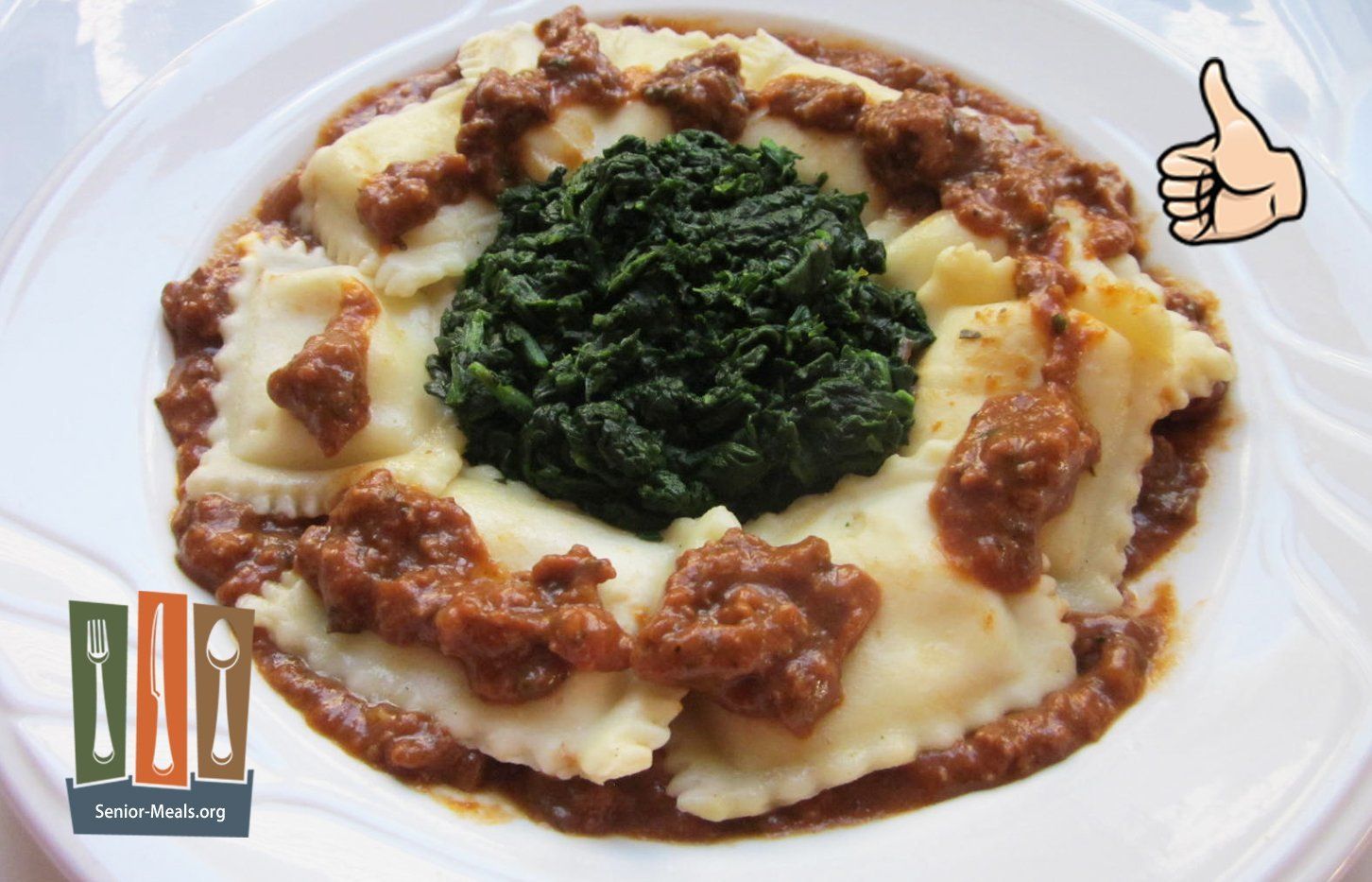 Cheese Ravioli with Meat Sauce