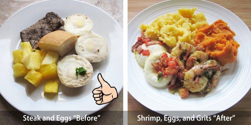 Click to Enlarge Breakfast Senior Meal Comparison Before and After