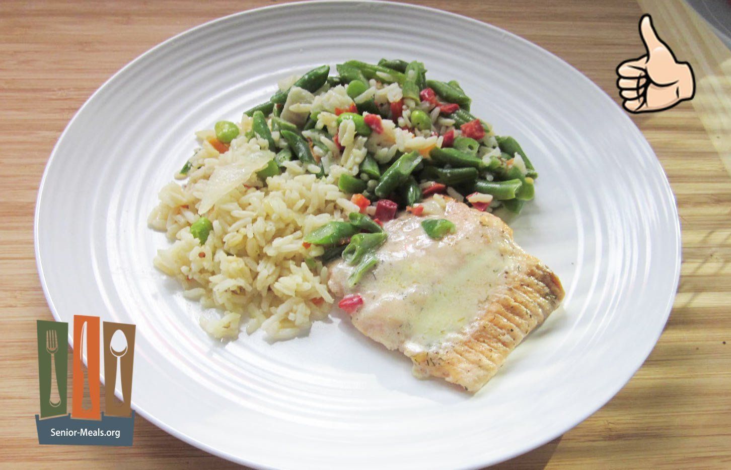 Grilled Wild Salmon with Dill Lemon Butter Sauce - Kudo's for giving customers a piece of salmon at this price per meal, especially if it is truly wild-caught over farm-raised. The portion size is generous too.