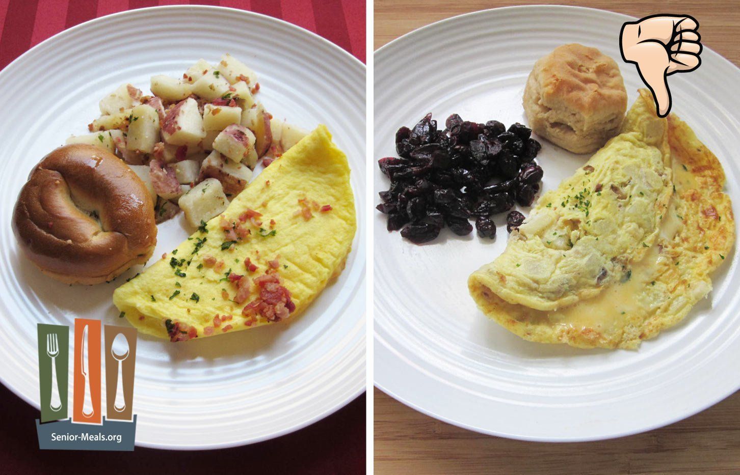 The Omelet was Homemade and as Good as we had Last Time. We Preferred the Traditional Sides of Hash Browns and Bagel Over the Tiny Biscuit and Craisins.