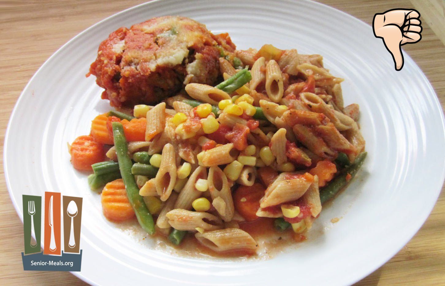 Stuffed Bell Pepper  - It may be Impossible to Find a Stuffed Pepper Meal Worse than this One. The Single Compartment Tray Makes it Impossible to Separate the Pasta from the Mixed Vegetables. This Meals was Thrown Out.