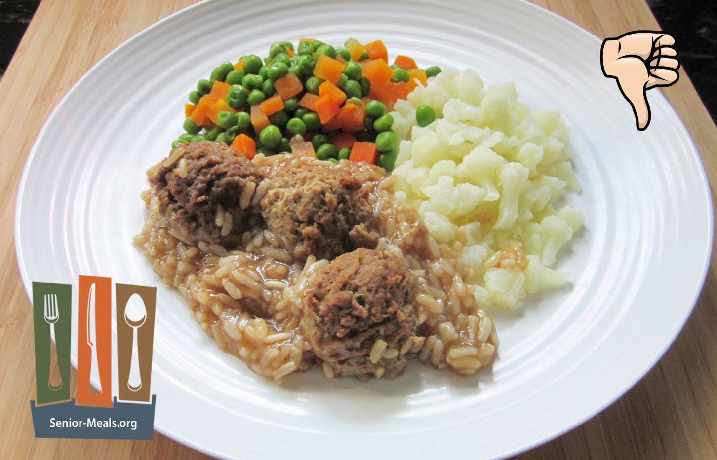 Magic Kitchen Meatballs with Rice and Gravy - $11.50. Notice the Same Processed Meatballs in Upcoming Meals.
