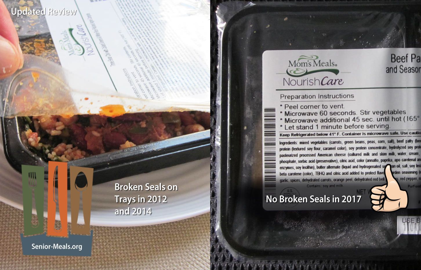No Broken Seals on Microwave Trays