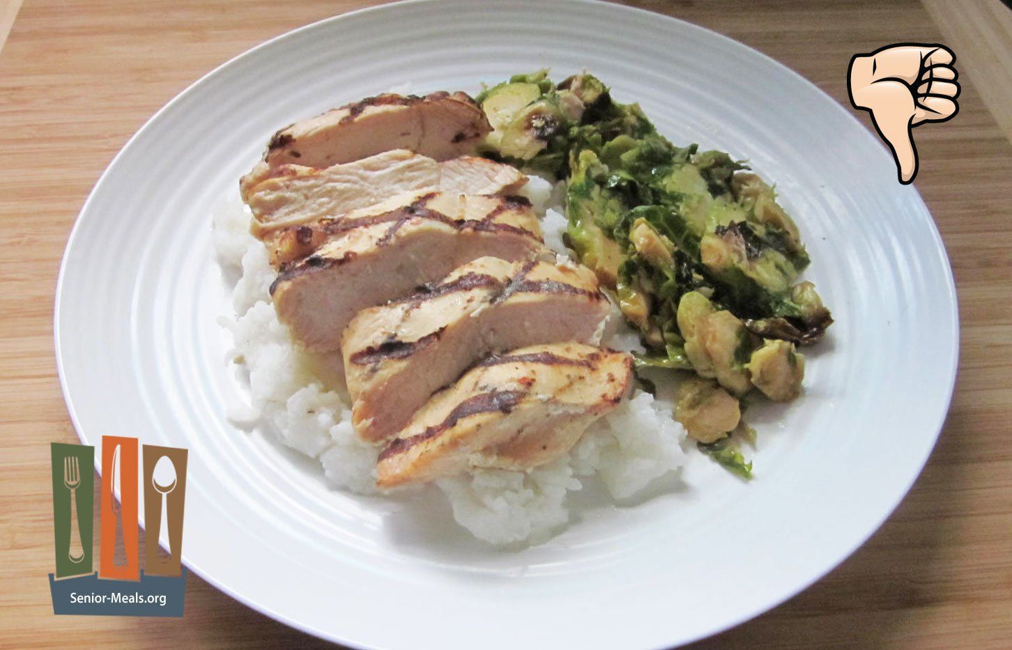 Prepped Basic Grilled Chicken and Rice with Seared Brussel Sprouts