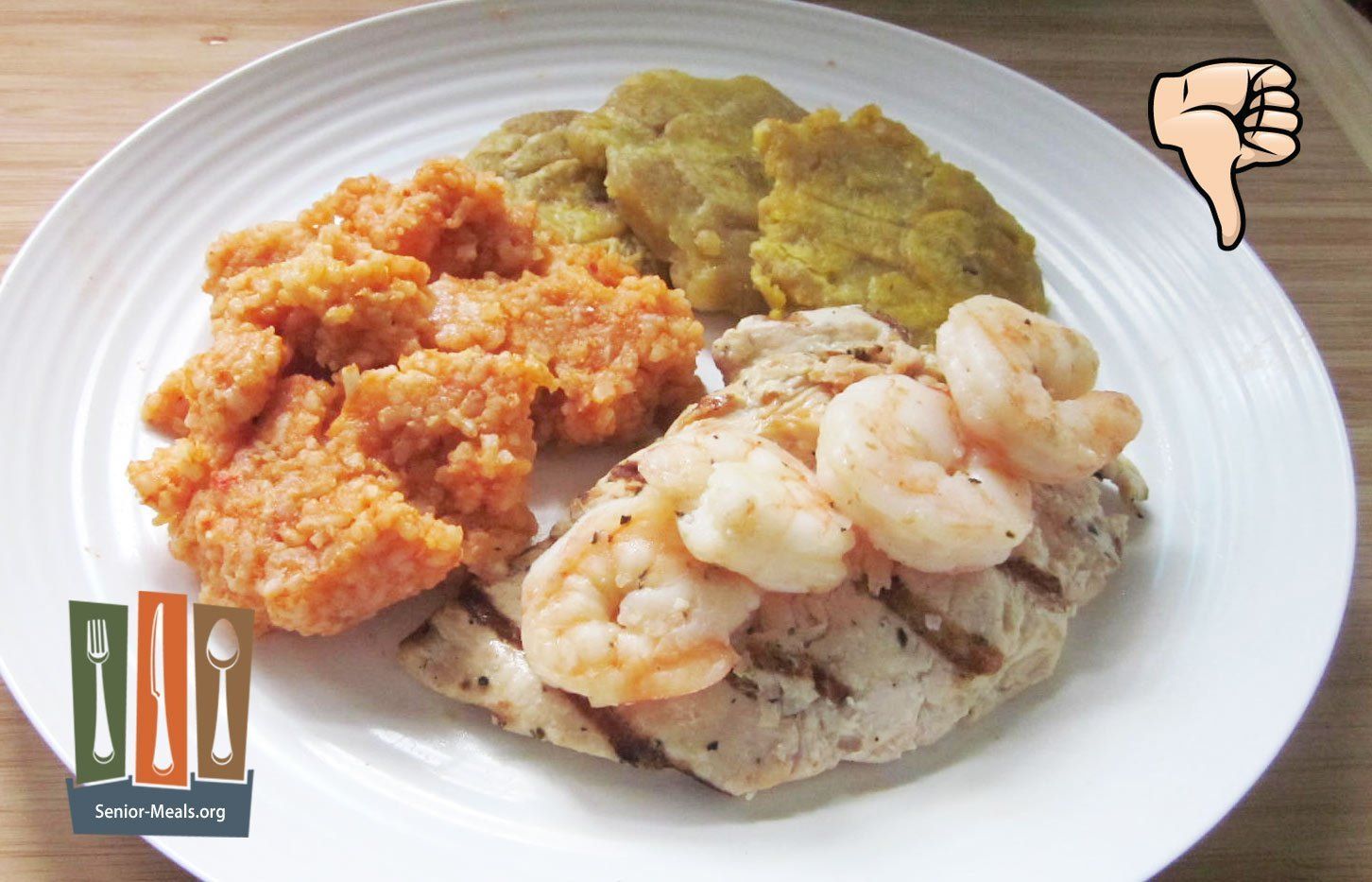 Garlicky Cubano Chicken and Shrimp with Spanish Rice and Crispy Plantains
