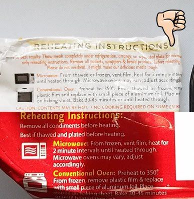 The heating instructions are inconvenient and conflicting.