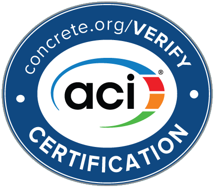 ACI Certification ACI certification badge, blue with white text,