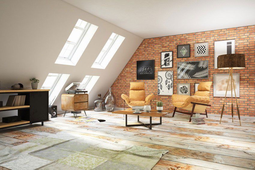 Loft room with cozy design