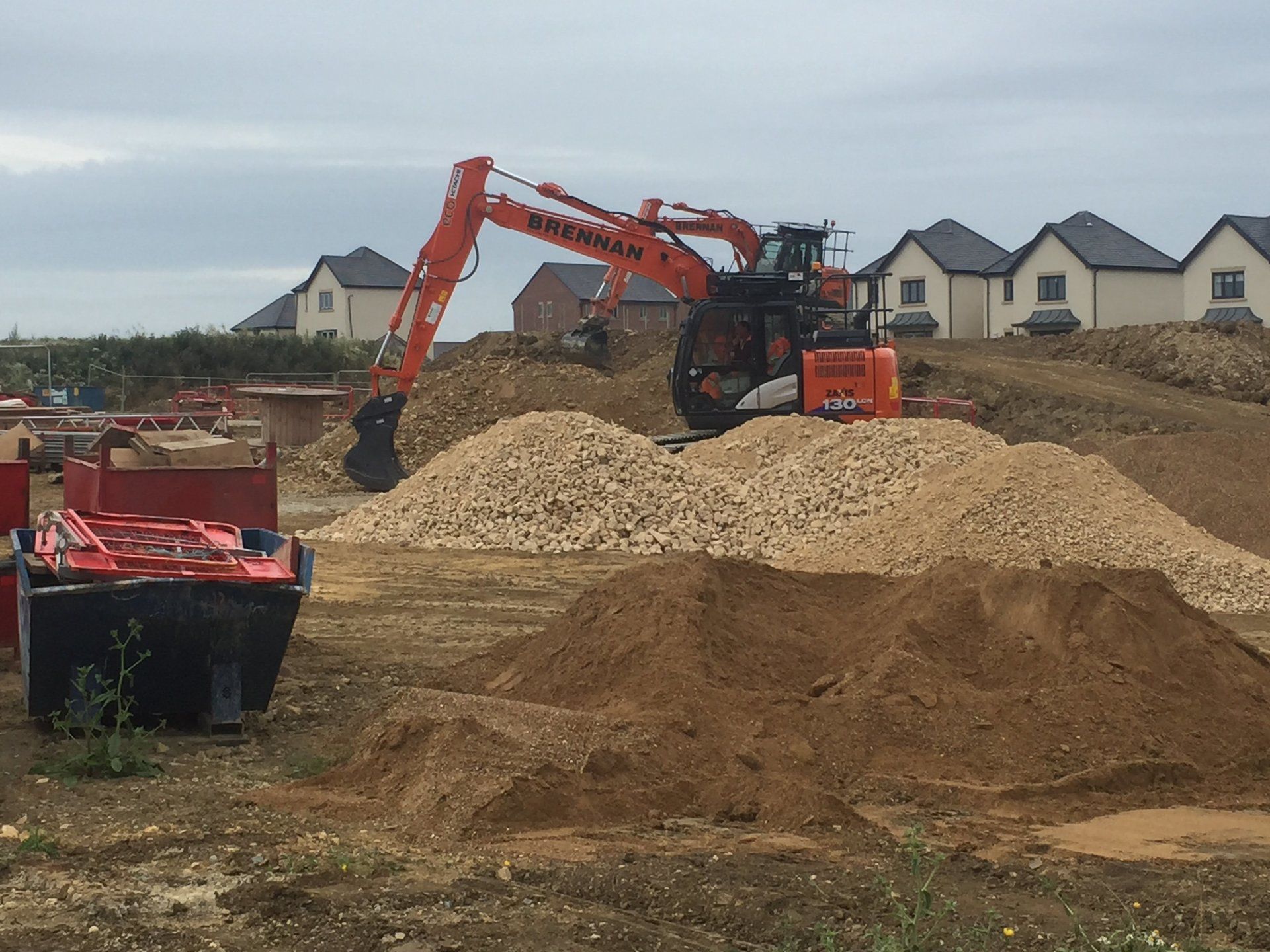 mini digger at site work