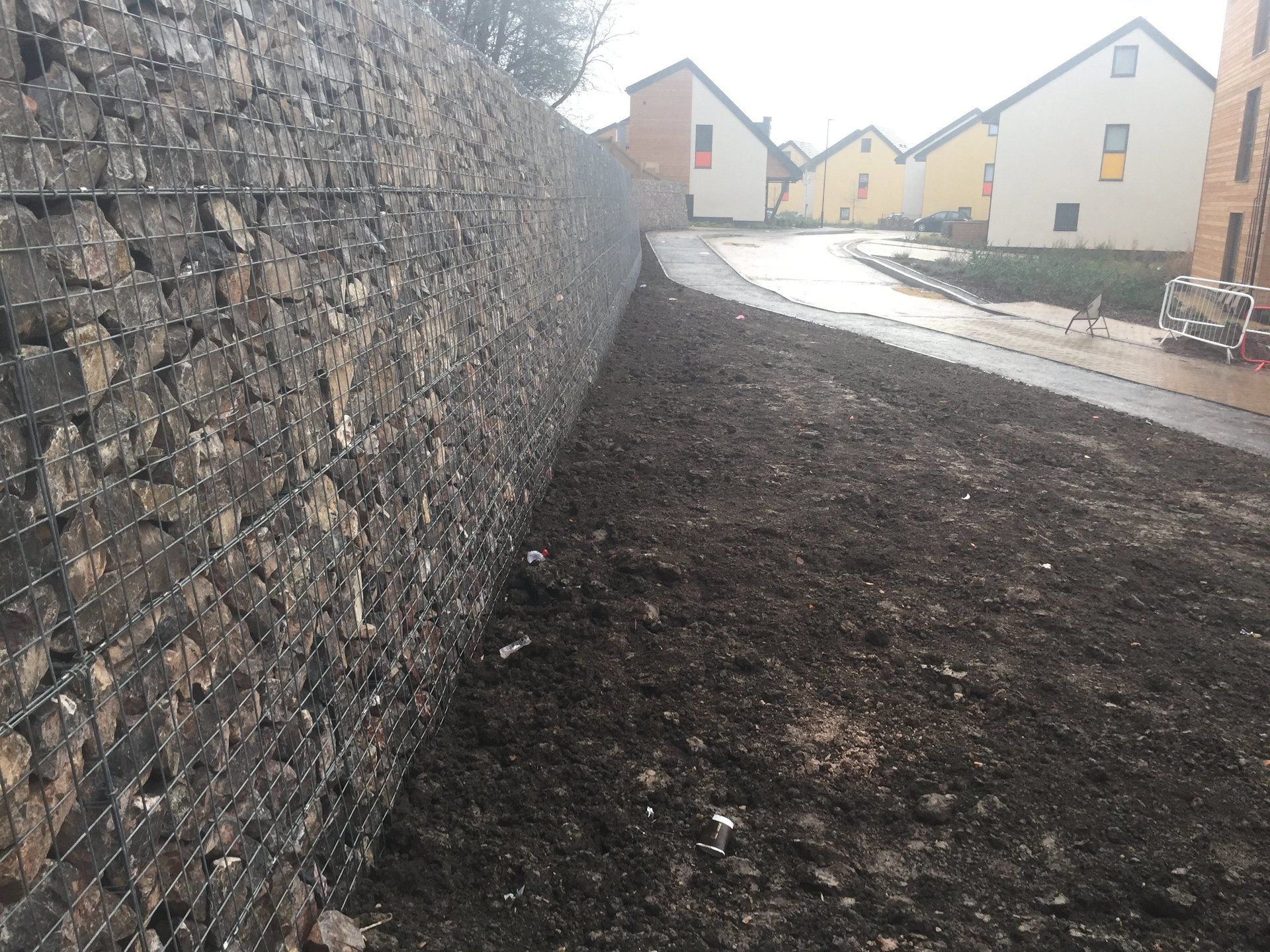 after completion of wall construction work
