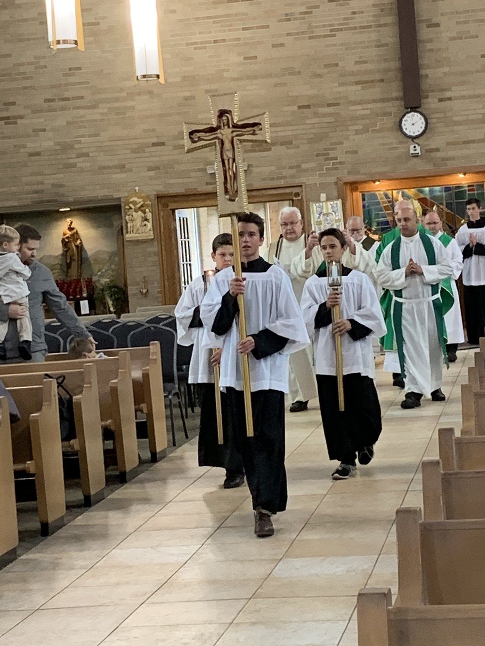Students at Mass