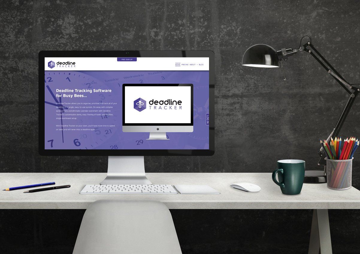 A computer monitor on a desk with a deadline website on it