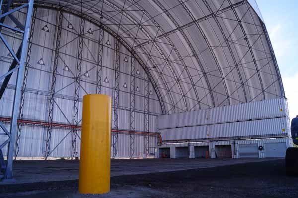 inside large white building