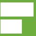Two white rectangular boxes, one larger, stacked on a green background.