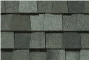 Gray asphalt roof shingles.