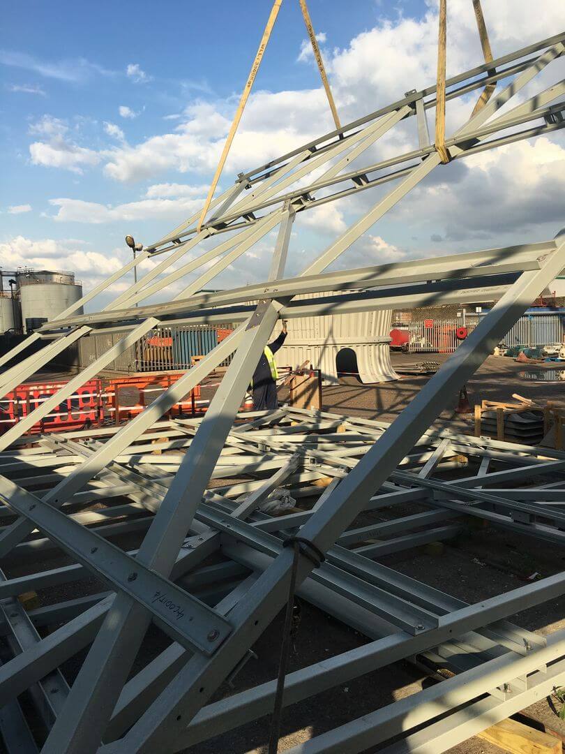 cooling tower - top view of ongoing maintenance process