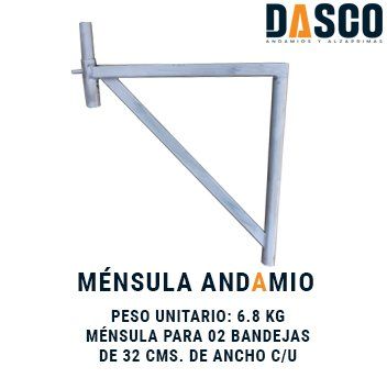 Ménsula Euro para dos bandejas metálicas