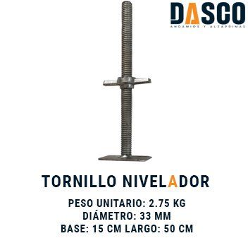 Tornillo nivelador para andamio estándar y euro