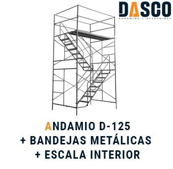 Torre de dos cuerpos de andamio tipo estándar con escala interior y ring de seguridad
