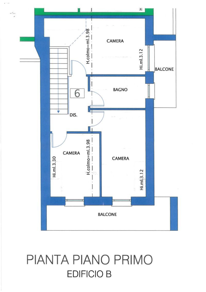 pianta del primo piano - edificio B