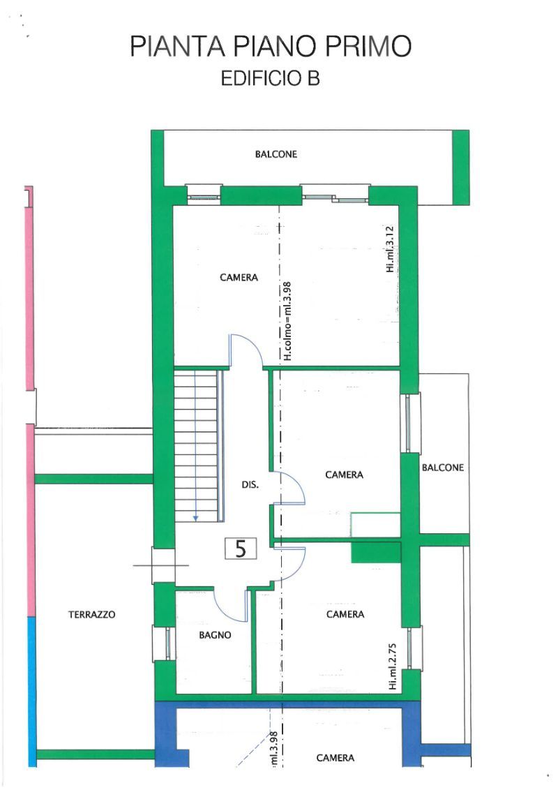 pianta primo piano di edificio B