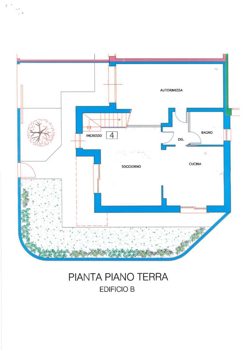 pianta piano terra dell'edificio B