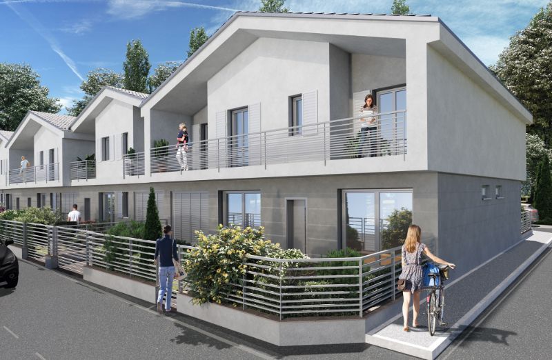 vista rendering villetta in costruzione