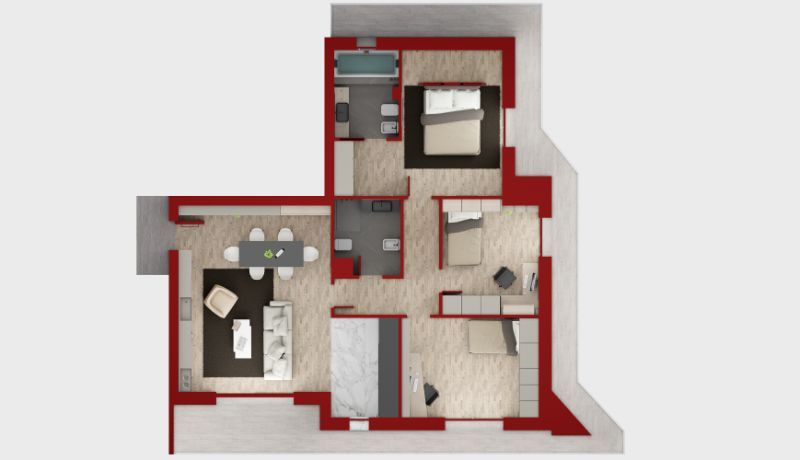 rendering piantina casa di pregio in vendita