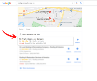 gmb listing #1 spot for roofers