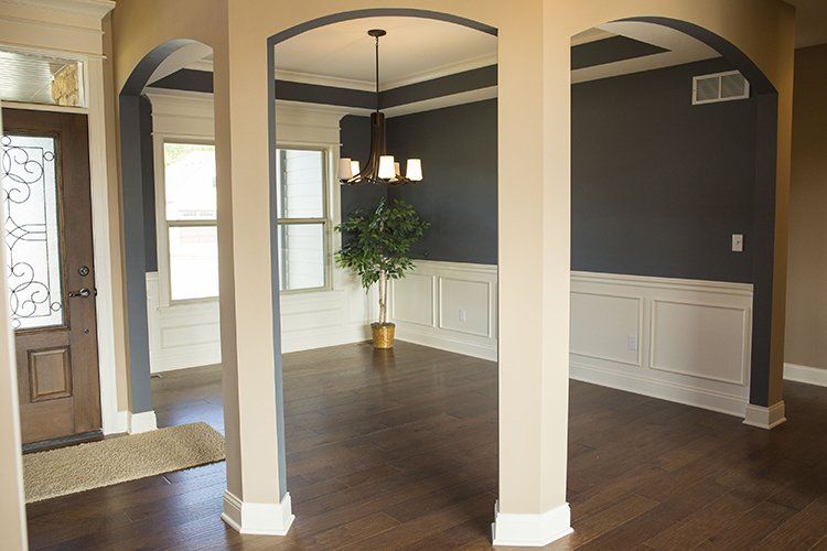Walk-in Space With Pillars by Hansman Custom Homes in Mid-Missouri