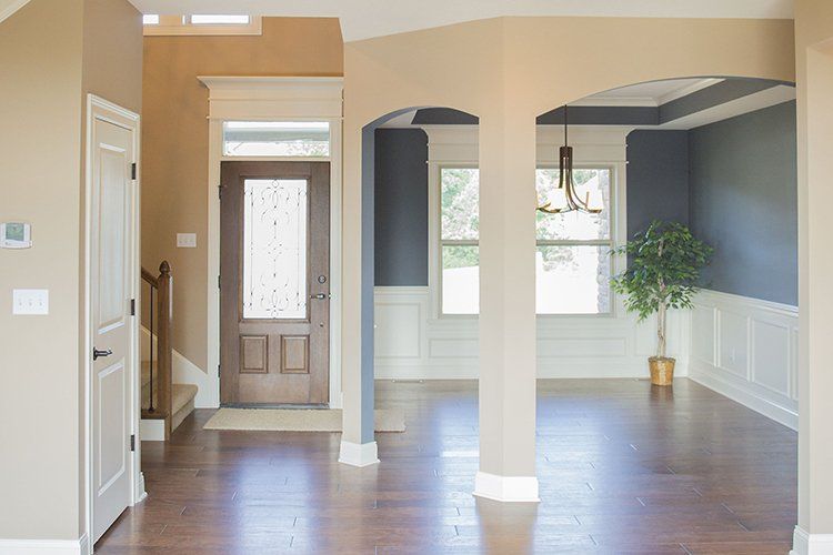 A Pillared Room in a Custom Home Designed by Hansman Custom Homes