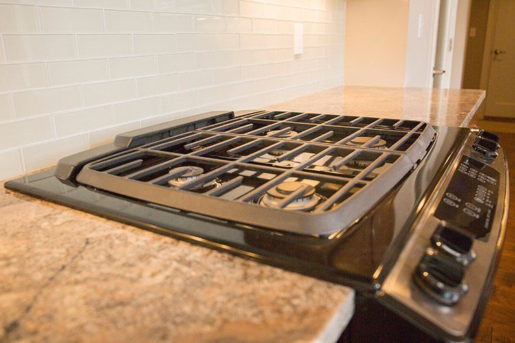 Closeup of Gas Stovetop by Hansman Custom Homes in Mid-Missouri
