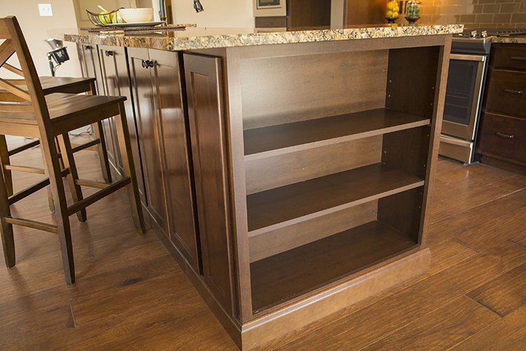 Closeup of Kitchen Shelves by Hansman Custom Homes in Mid-Missouri