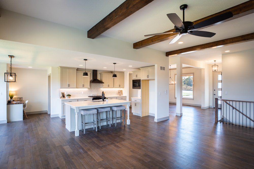Open Upstairs Kitchen by Hansman Custom Homes in Mid-Missouri