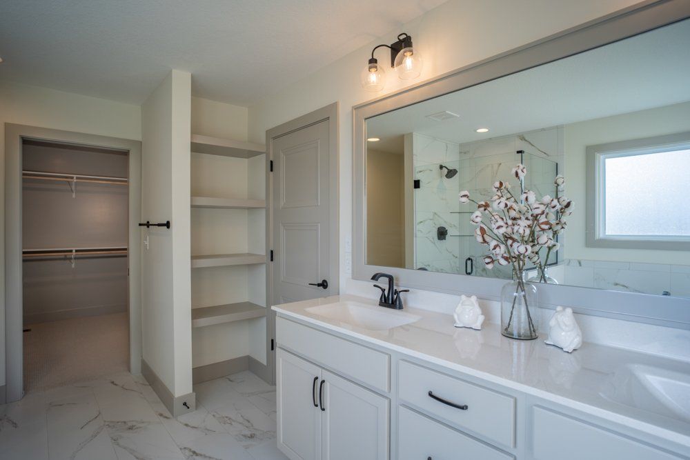 Bathroom Mirror Display Created by Hansman Custom Homes in Mid-Missouri