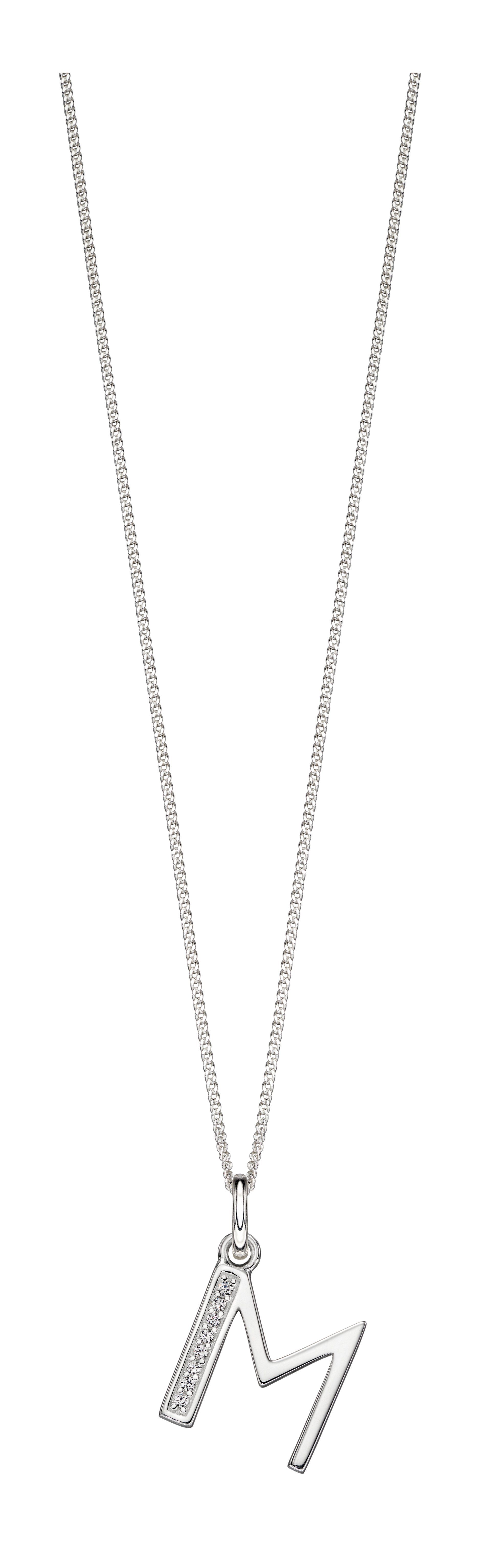 silver initial necklace
