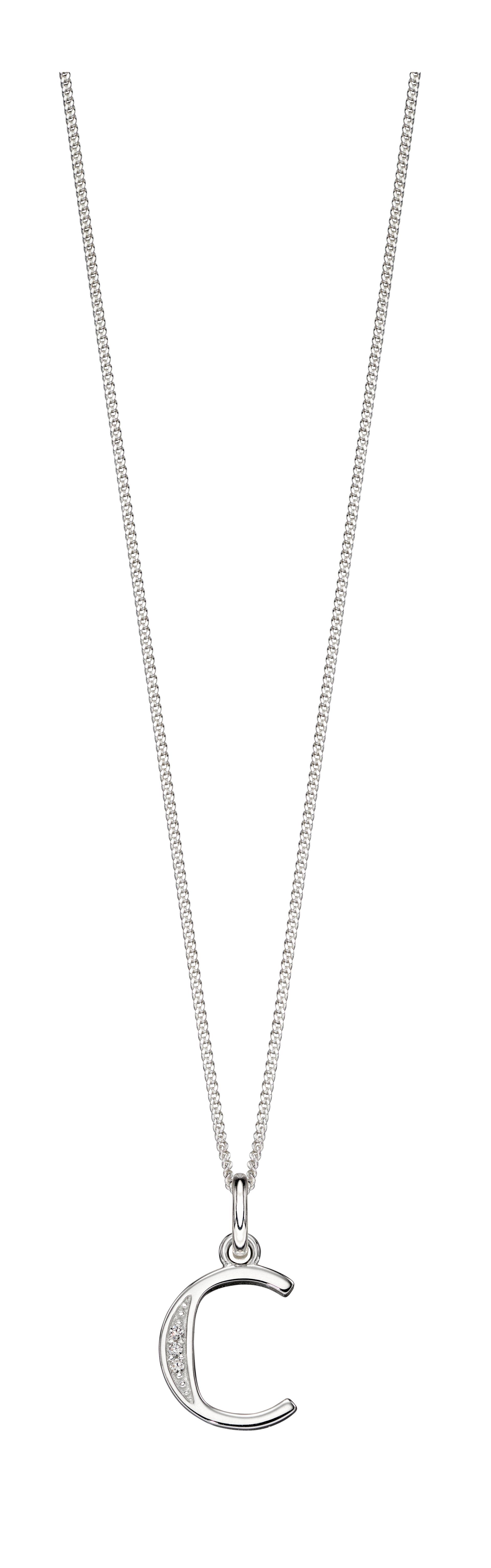 silver initial necklace