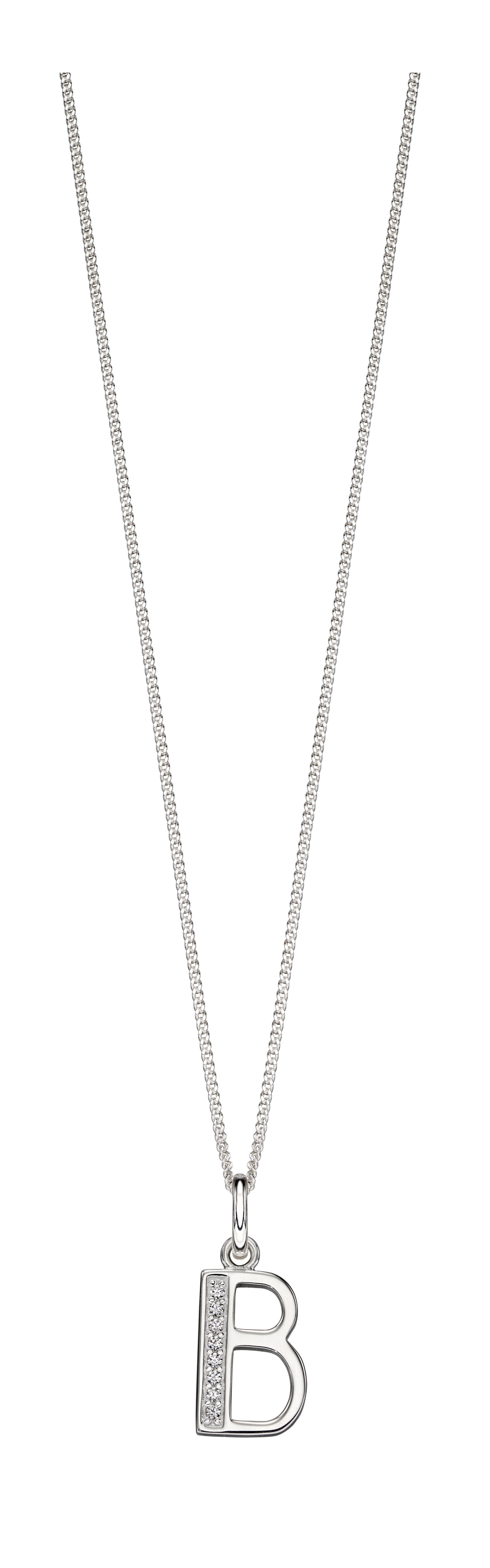 silver initial necklace