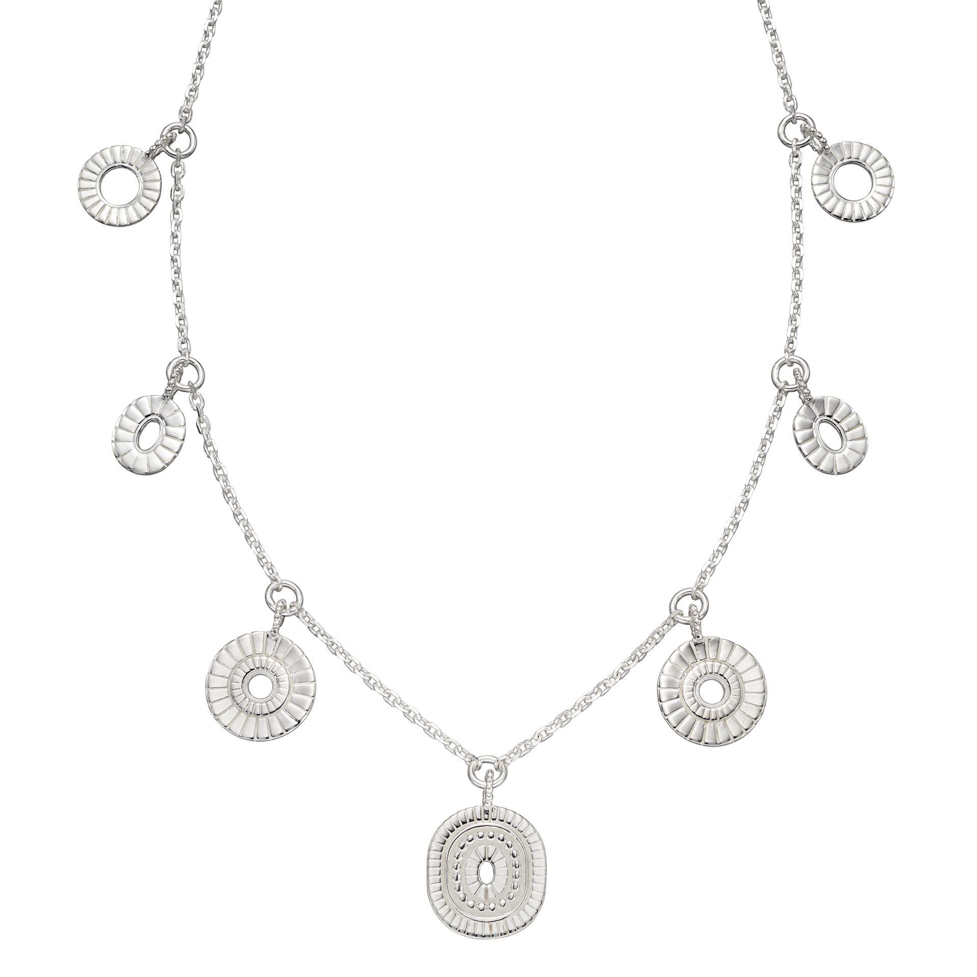 silver disc necklace