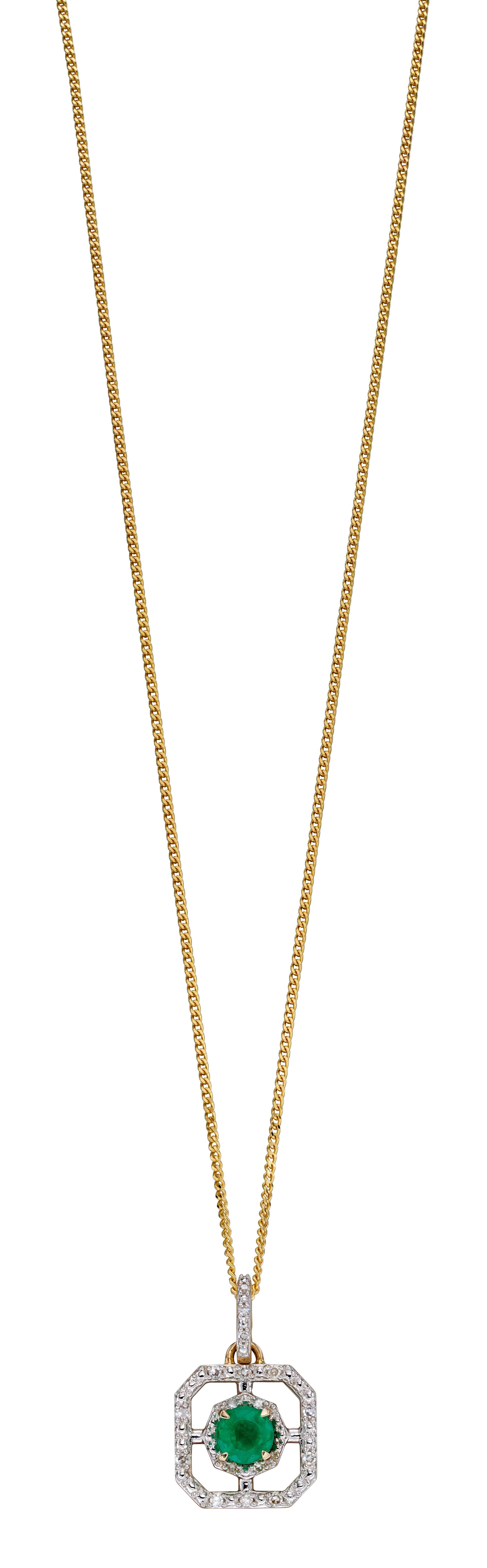 gold emerald pendant